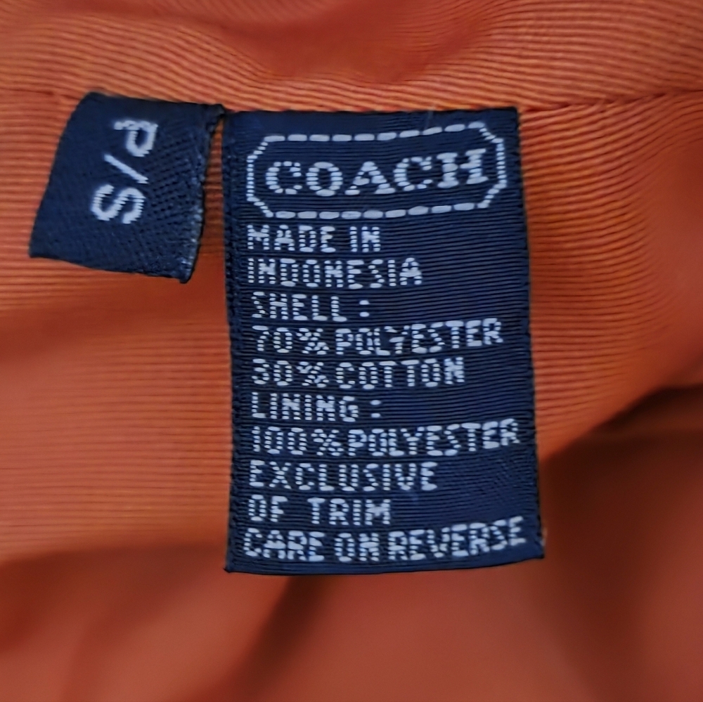 Coach Signature Orange Bucket Hat With Leather Band - Picture 7 of 7